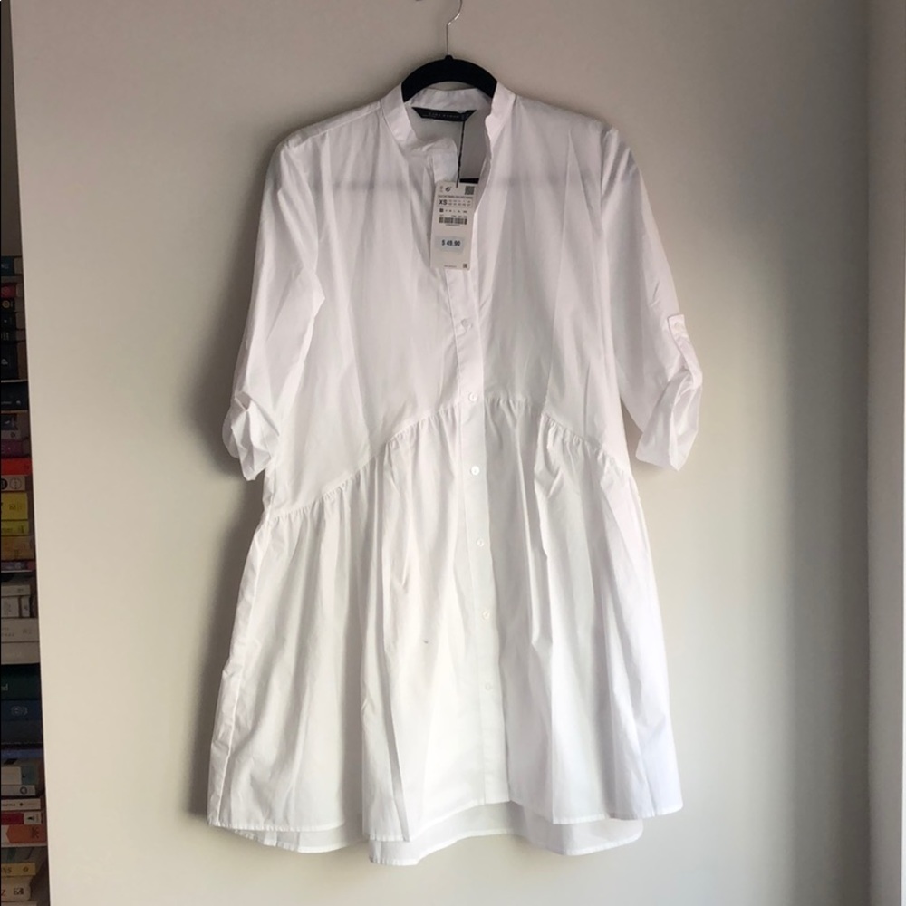 Zara White Shirtdress - New With Tags